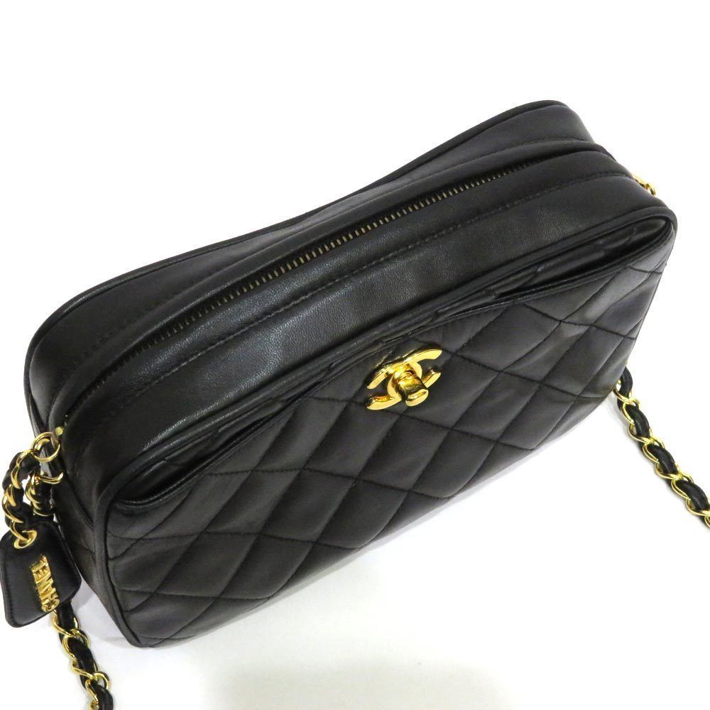Chanel Lambskin Single Chain Shoulder Bag Matelasse Black - Picture 5 of 10